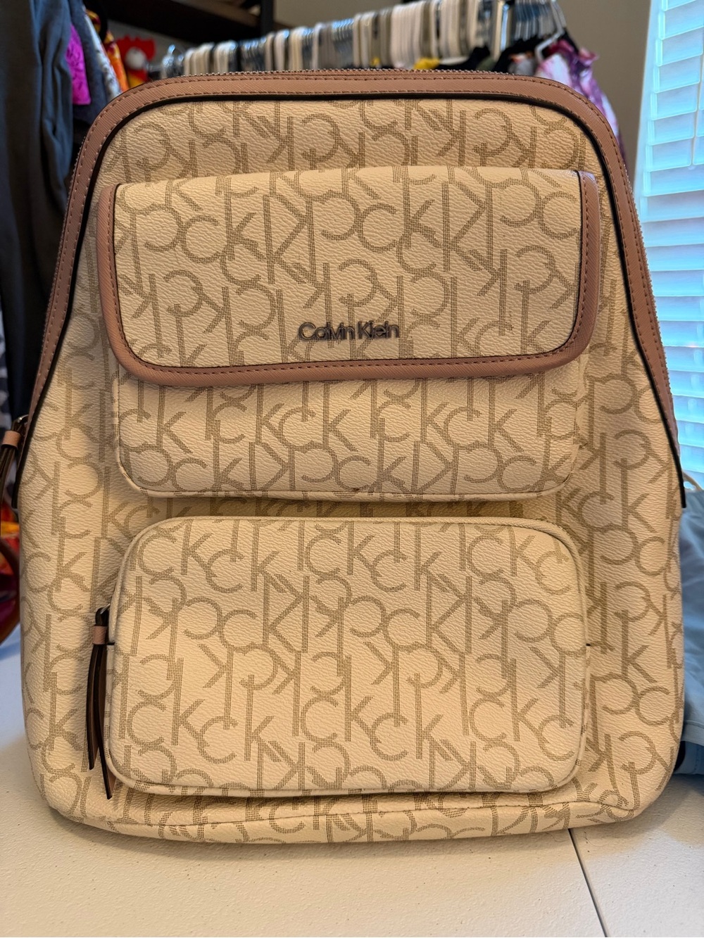 Calvin Klein Black Monogram Interior Tote